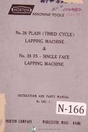 Norton-Norton No. 38 Plain & FS Lapping Machines Instruction & Parts List Manual 1965-No. 28-No. 28 FS-01